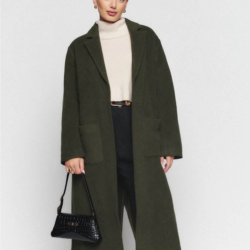 Reformation Olive Green wool coat